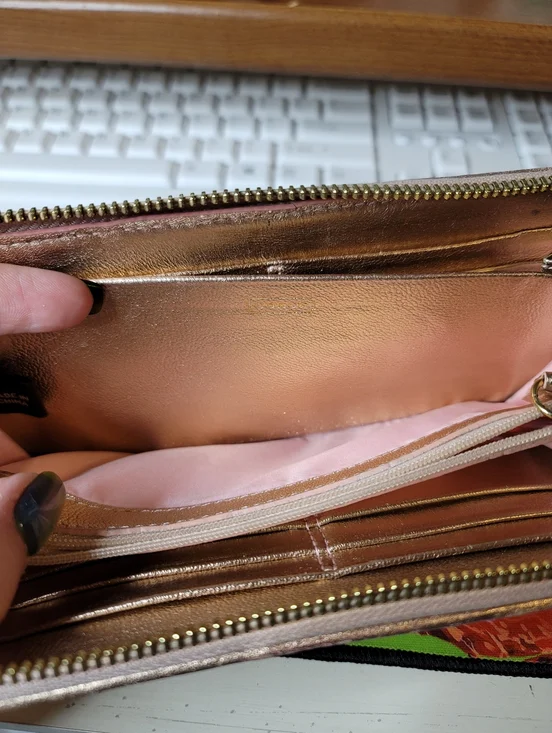 Coach Signature Long Wallet Total Pattern Canvas Beige And Rose Gold - Picture 5 of 14